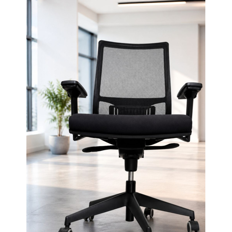 Silla Giratoria Oficina Malla Negra Sia 5 de Hergo - Montiel