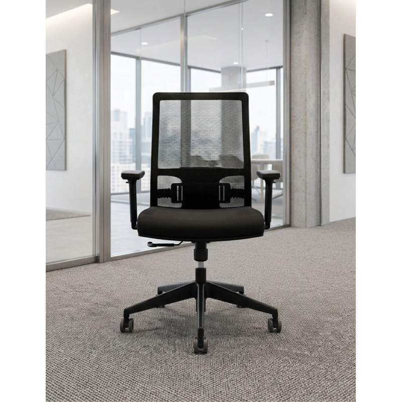 Silla Giratoria Oficina Malla Negra Sia 5 de Hergo - Montiel