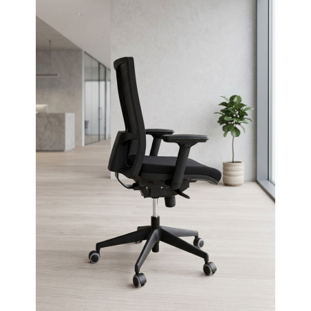 Silla Giratoria Oficina Malla Negra Sia 5 de Hergo - Montiel