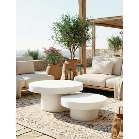Mesa Baja Redonda de Exterior Mikonos - Montiel