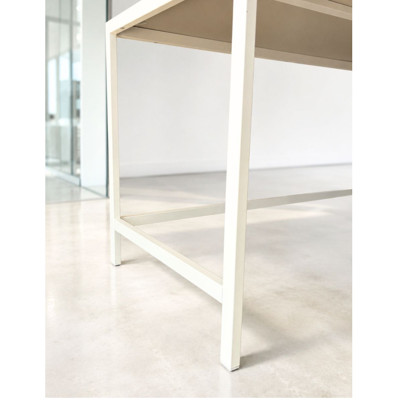 Mesa Escritorio Recta Blanca y Roble MM1867 de Montiel