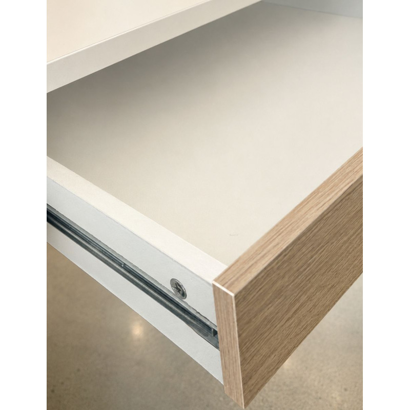 Mesa Escritorio Recta Blanca y Roble MM1867 de Montiel