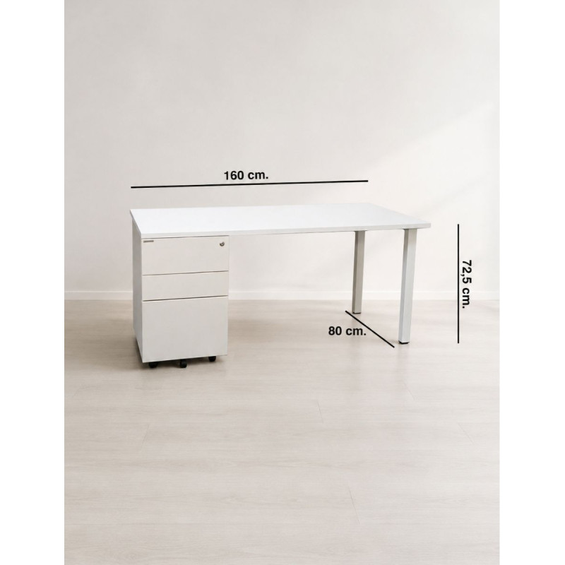 Mesa Oficina 160x80 cm. con Cajonera MM1873 de Montiel