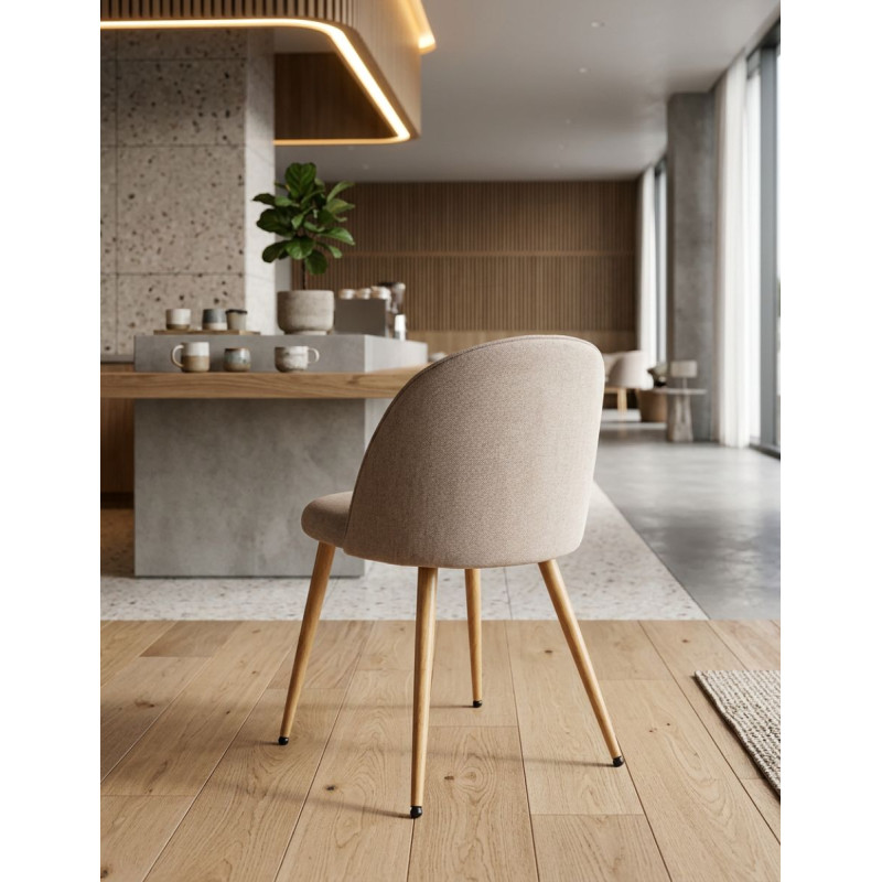 Silla para Hostelería Tapizada en Beige Velvet - Montiel