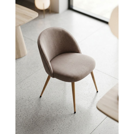 Silla para Hostelería Tapizada en Beige Velvet - Montiel