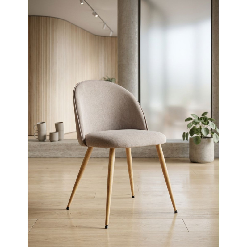 Pack de 2 Silla Beige para Comedor Velvet - Montiel