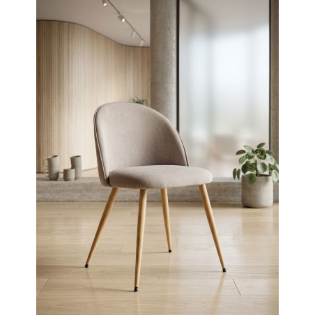 Silla para Hostelería Tapizada en Beige Velvet - Montiel