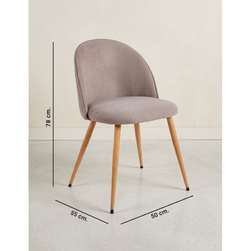 Silla para Hostelería Tapizada en Beige Velvet - Montiel