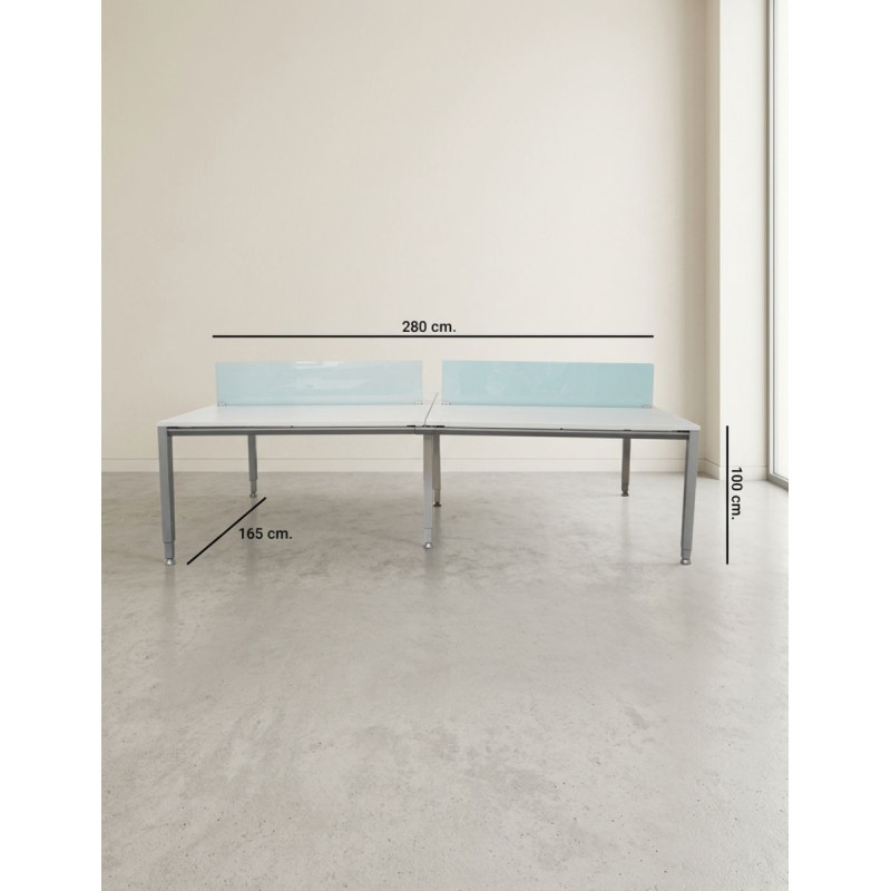 Multipuesto Blanco Oficina 4 Puestos Vital de Actiu - Montiel
