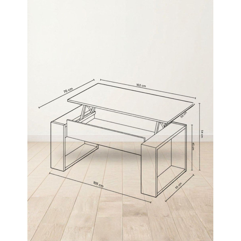 Mesa Elevable de Centro para Hogar Rosven - Montiel