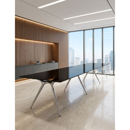 Mesa Reunión de Cristal 480x121 cm. Arkitek de Actiu - Montiel