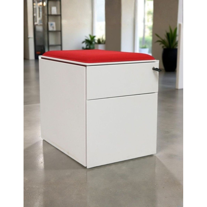 Cajonera Metálica Blanca con Cojín de Steelcase - Montiel