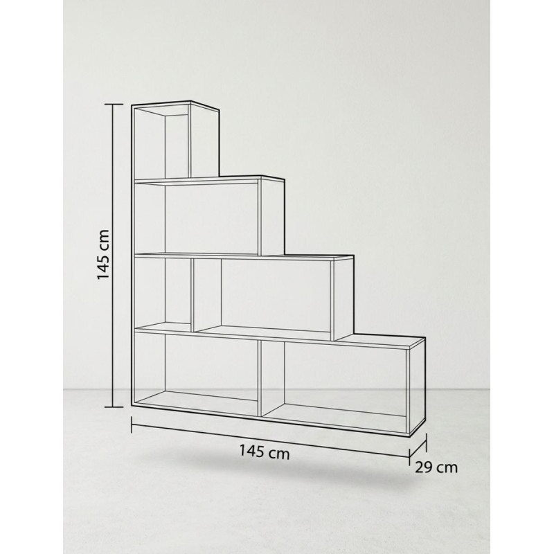 Estantería Escalonada Madera 145x145 cm. Liora - Montiel