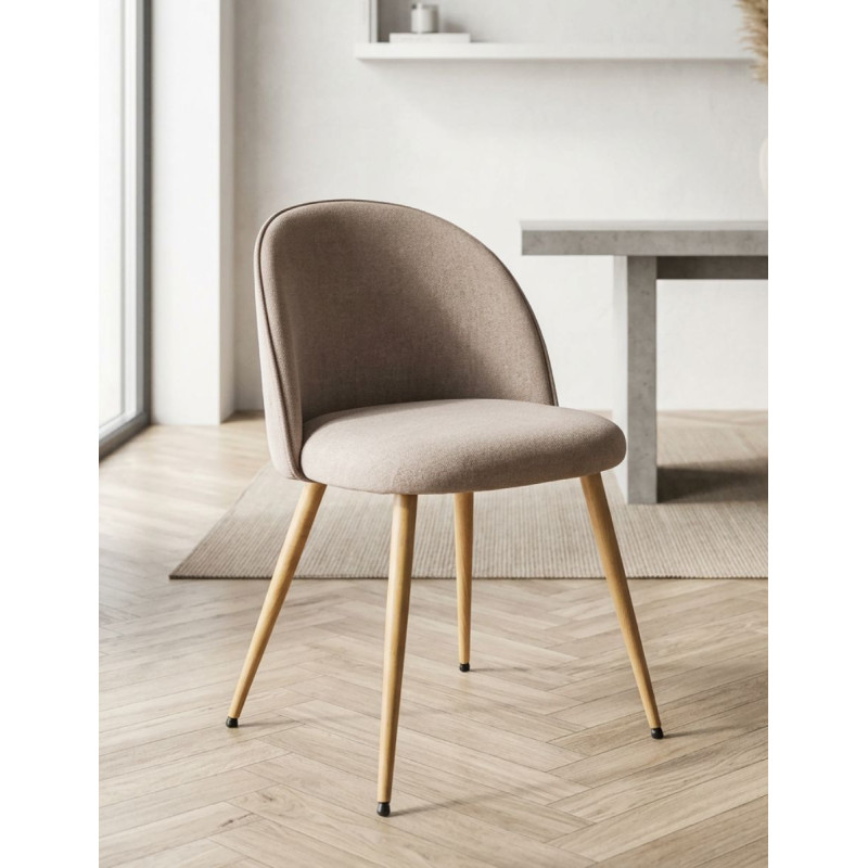Silla para Hostelería Tapizada en Beige Velvet - Montiel