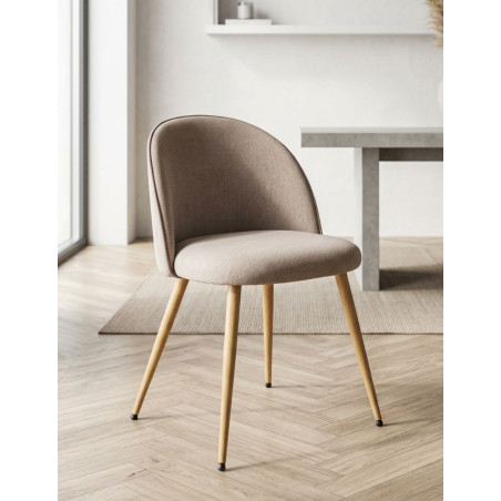 Silla para Hostelería Tapizada en Beige Velvet - Montiel