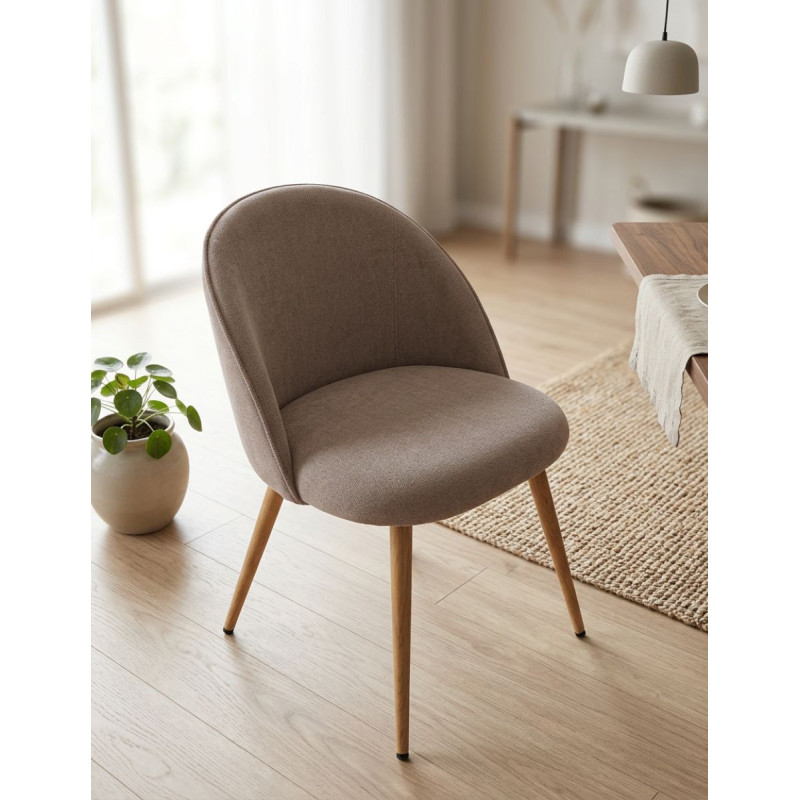 Pack de 2 Silla Beige para Comedor Velvet - Montiel