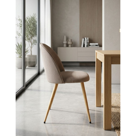 Pack de 2 Silla Beige para Comedor Velvet - Montiel