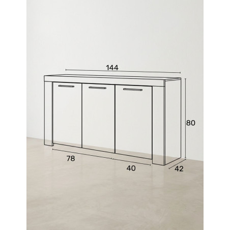 Armario Auxiliar Comedor 3 Puertas Rosven - Montiel