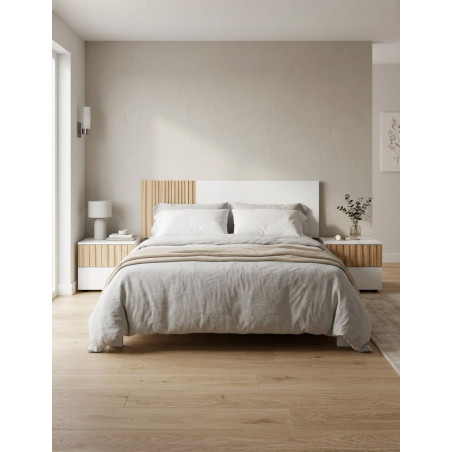 Pack Dormitorio Cabezal+2 Mesitas Noche Tempus - Montiel