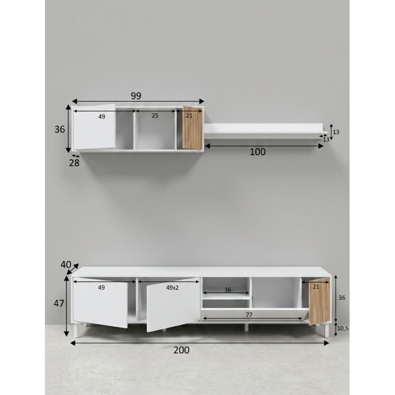 Pack Salón  Aparador TV+Estante+Modulo Maisonor - Montiel