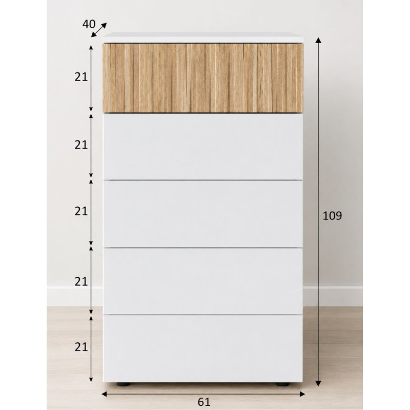 Tocador 5 Cajones 61x109 cm. Maisonor - Montiel