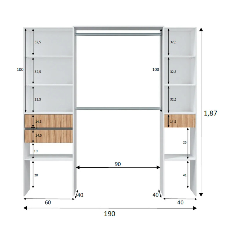 Guardarropas Dormitorio 187x190 cm. Maisonor - Montiel