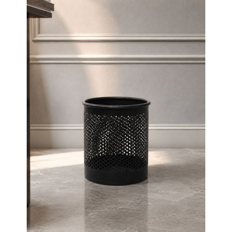Papelera Negra Perforada 16L de Rexite - Montiel