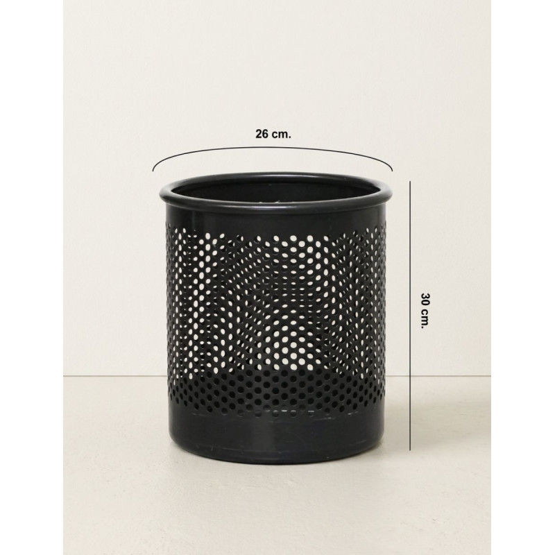 Papelera Negra Perforada 16L de Rexite - Montiel