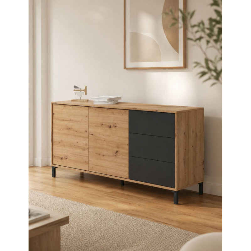 Consola Color Roble/Gris 74x154 cm. Rosven Plus - Montiel