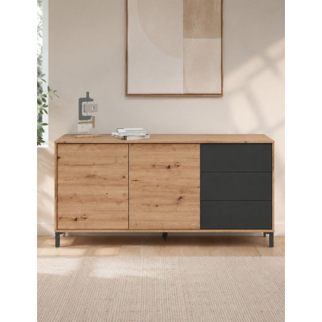 Consola Color Roble/Gris 74x154 cm. Rosven Plus - Montiel