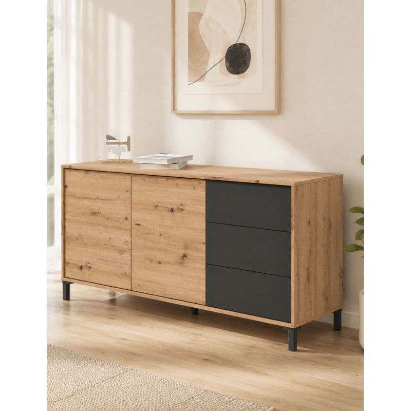 Consola Color Roble/Gris 74x154 cm. Rosven Plus - Montiel