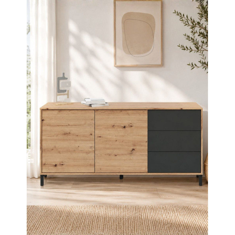 Consola Color Roble/Gris 74x154 cm. Rosven Plus - Montiel