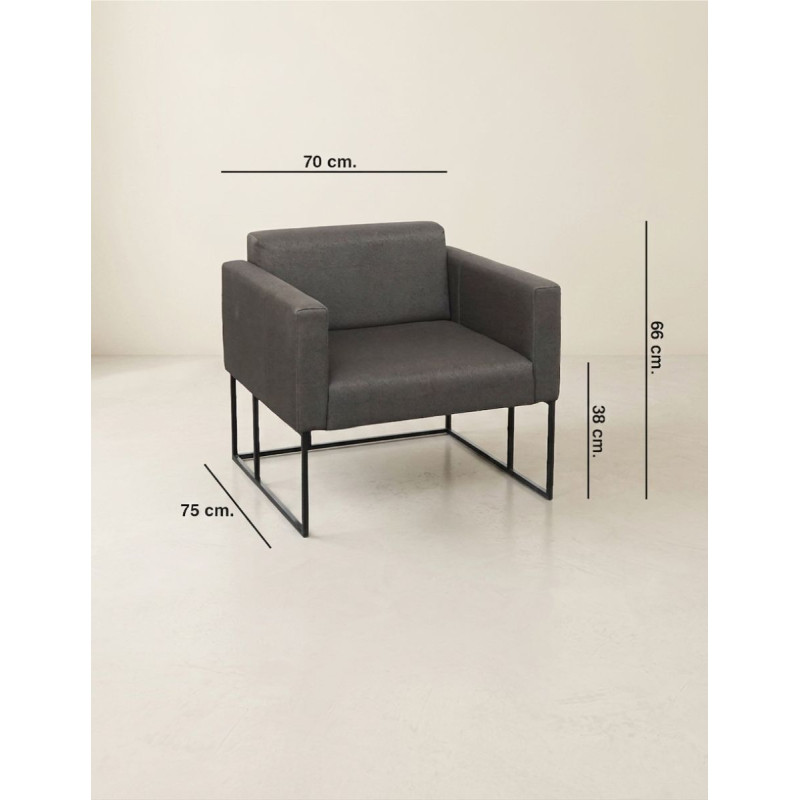 Sofá Recepción Oficina Gris 1 Plaza de Inclass - Montiel