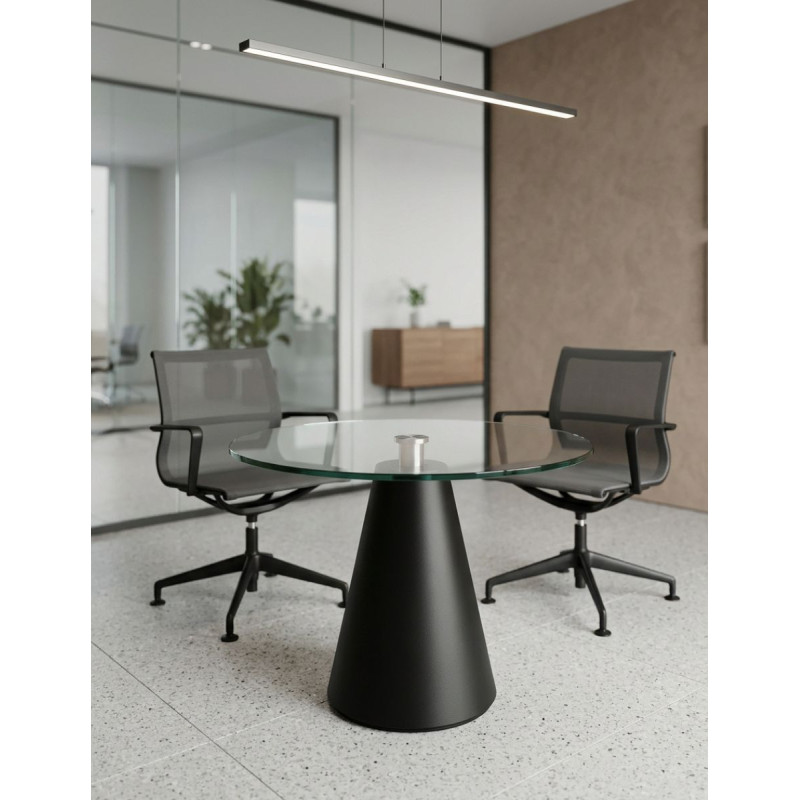 Mesa Reuniones Redonda de Cristal Ø105 cm. MM1884 de Montiel