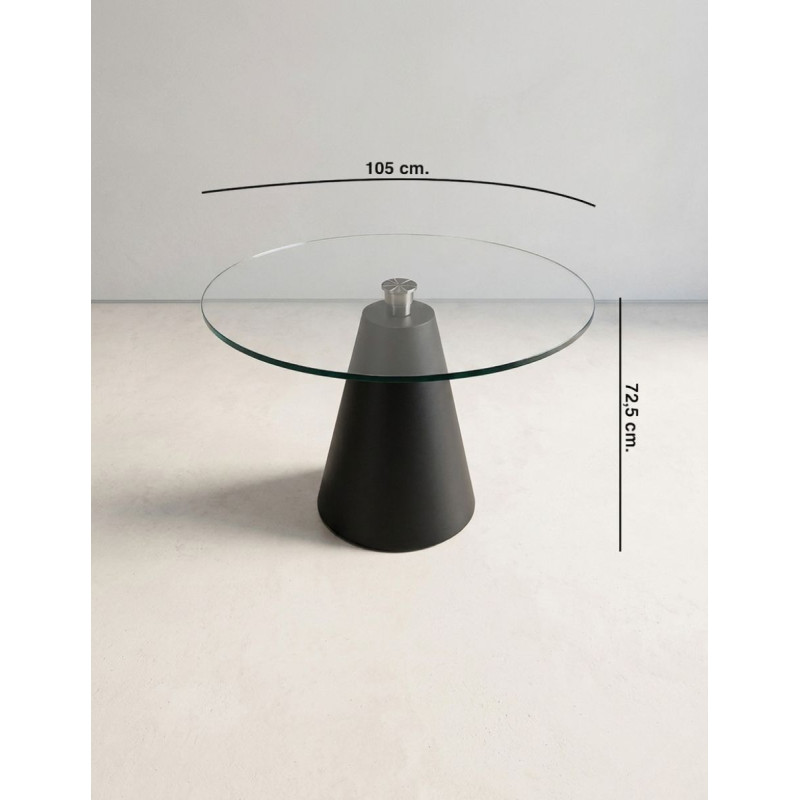 Mesa Reuniones Redonda de Cristal Ø105 cm. MM1884 de Montiel