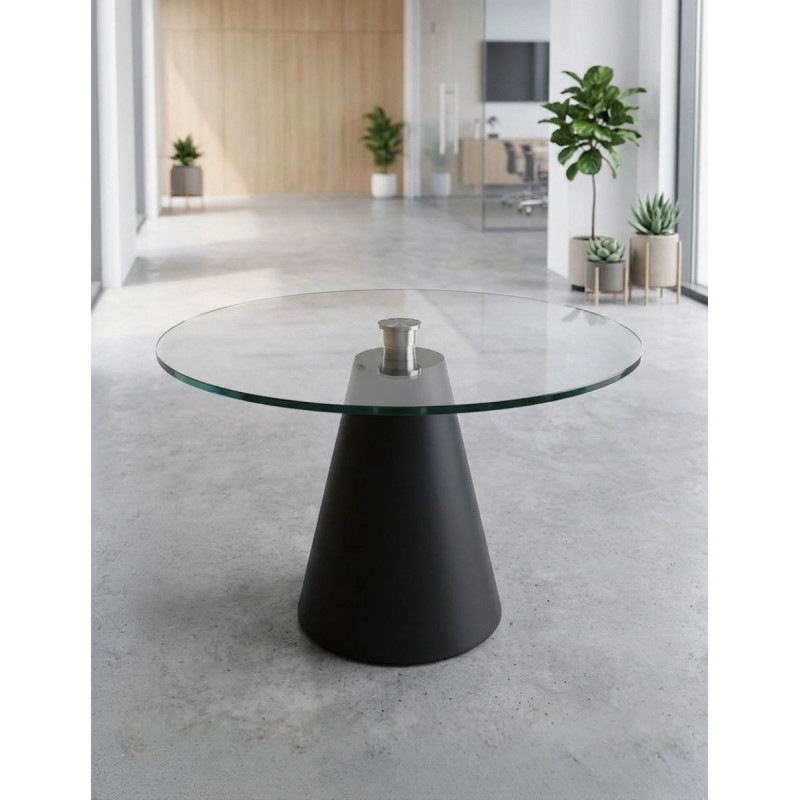 Mesa Reuniones Redonda de Cristal Ø105 cm. MM1884 de Montiel