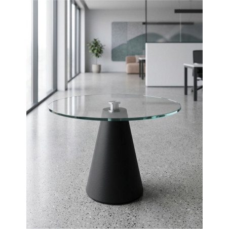 Mesa Reuniones Redonda de Cristal Ø105 cm. MM1884 de Montiel