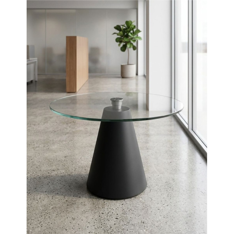 Mesa Reuniones Redonda de Cristal Ø105 cm. MM1884 de Montiel