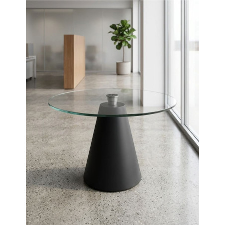 Mesa Reuniones Redonda de Cristal Ø105 cm. MM1884 de Montiel