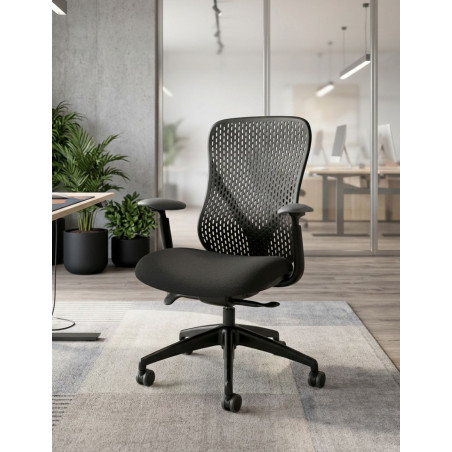 Silla Oficina Ergonómica Negra Arno de Vincolo - Montiel