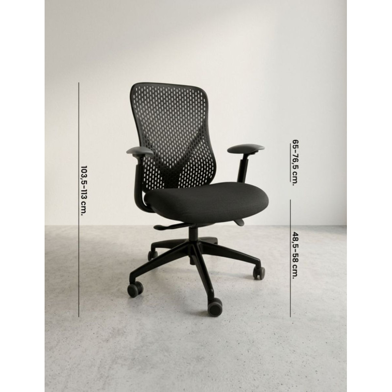 Silla Oficina Ergonómica Negra Arno de Vincolo - Montiel