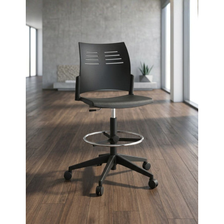 Taburete Oficina Giratorio Negro Spacio de Actiu - Montiel