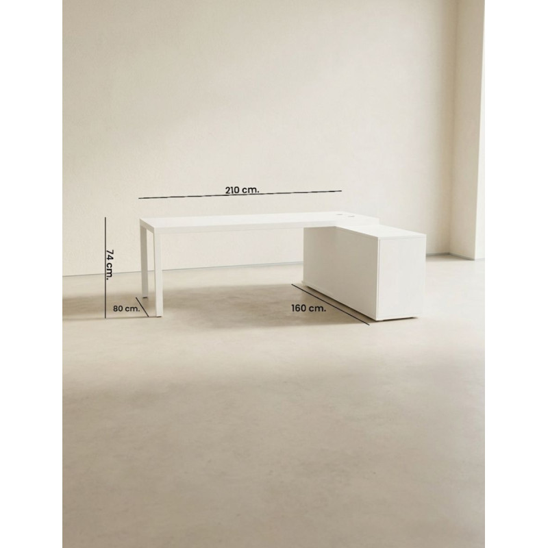 Mesa Oficina con Mueble Auxiliar Prisma de Actiu - Montiel