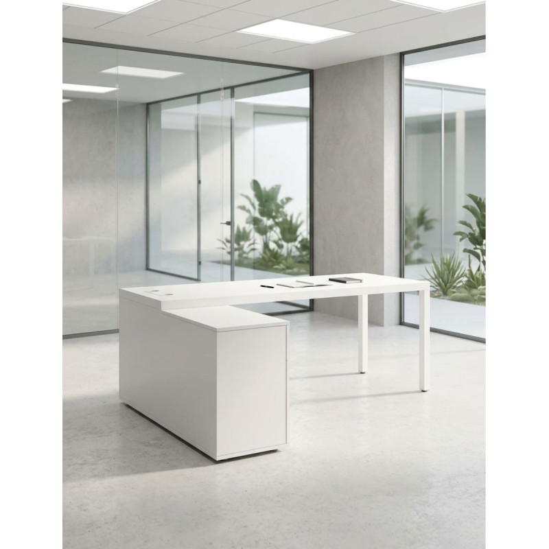 Mesa Oficina con Mueble Auxiliar Prisma de Actiu - Montiel