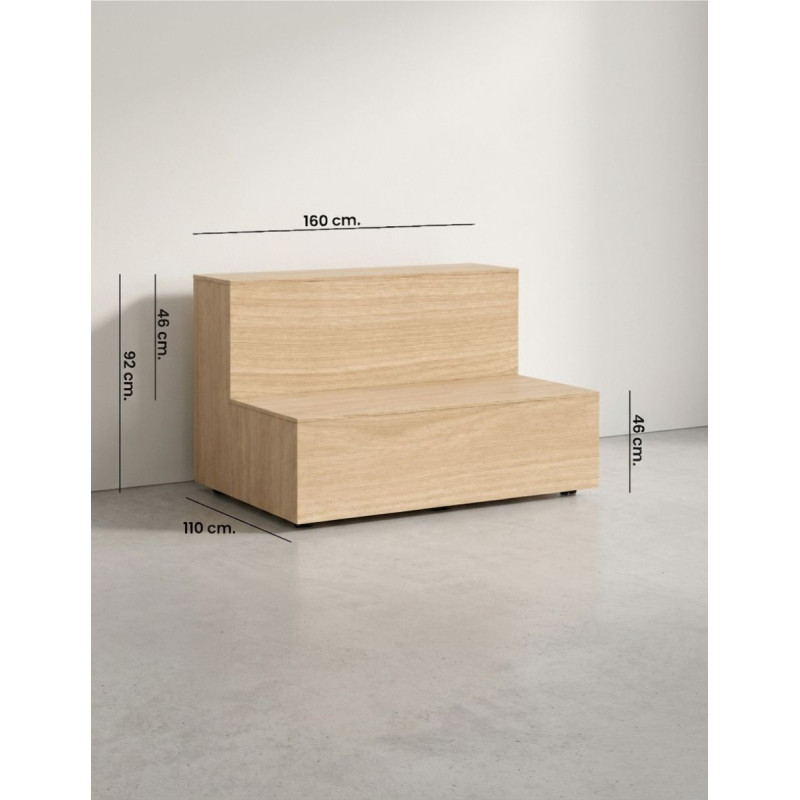 Grada de Madera Roble con Ruedas de Actiu - Montiel