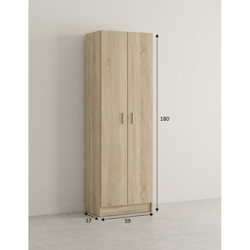 Armario 2 Puertas Alto con 5 Estantes Smart Living - Montiel