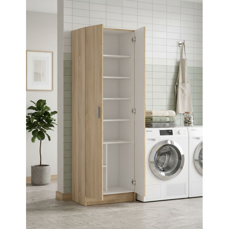Armario 2 Puertas Alto con 5 Estantes Smart Living - Montiel
