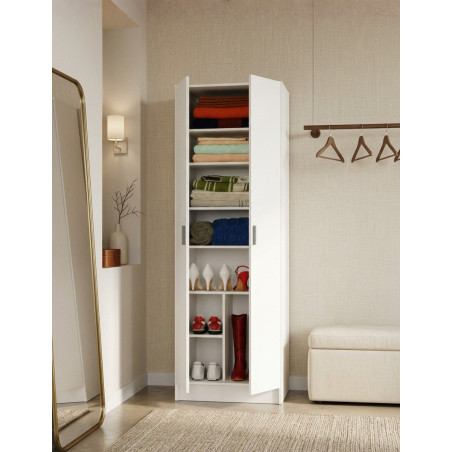 Armario 2 Puertas Alto con 5 Estantes Smart Living - Montiel