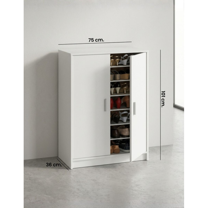 Zapatero Blanco 6 Estantes 101x75 cm. Liss - Montiel