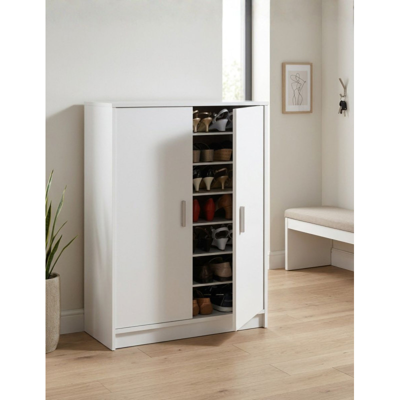 Zapatero Blanco 6 Estantes 101x75 cm. Liss - Montiel
